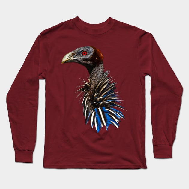 Vulturine Guinea Fowl Long Sleeve T-Shirt by dalyndigaital2@gmail.com